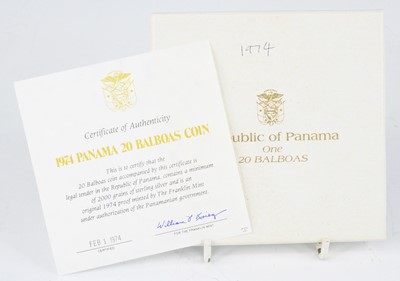 Lot 2048 - Republic of Panama, Franklin Mint, 1974 silver...