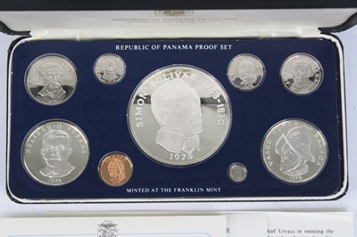Lot 2050 - Republic of Panama, Franklin Mint 1975 nine...