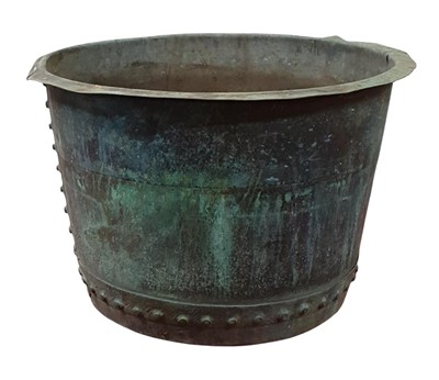 Lot 2689 - A circa 1900 large copper log bucket of...