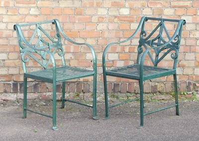 Lot 2691 - A pair of 19th century wrought iron garden...