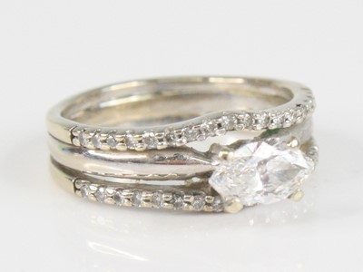 Lot 2341 - A white metal diamond solitaire...