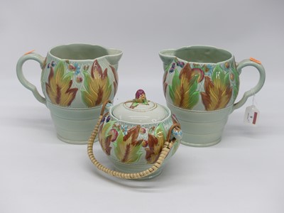 Lot 9 - A pair of Clarice Cliff celtic leaf and berry...