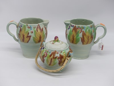 Lot 9 - A pair of Clarice Cliff celtic leaf and berry...