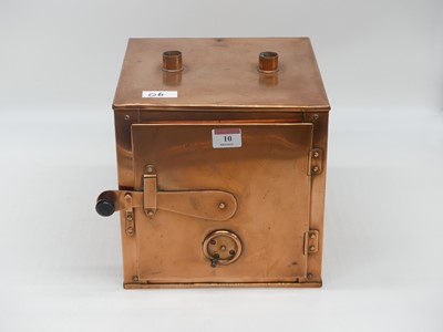 Lot 10 - A Victorian copper smoker, width 23cm