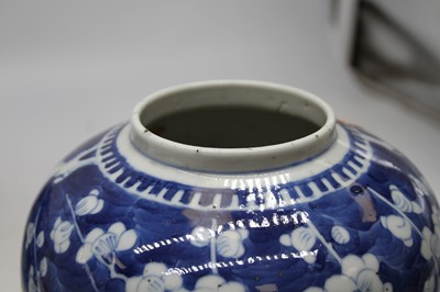 Lot 11 - A Chinese blue & white glazed porcelain ginger...