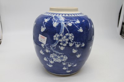 Lot 11 - A Chinese blue & white glazed porcelain ginger...