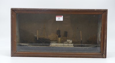 Lot 23 - A 20th century diorama of a steam boat, h.22cm