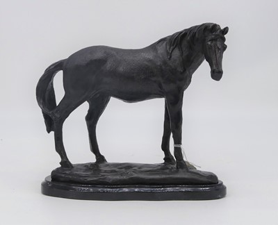 Lot 25 - A bronze model of a horse, shown in standing...