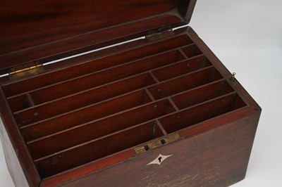 Lot 40 - A 19th century mahogany stationery box, with...