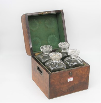 Lot 43 - A Victorian burr walnut decanter box, the...