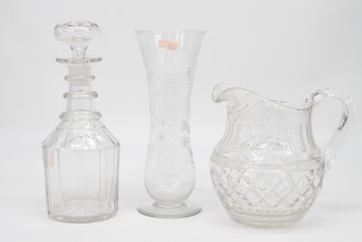 Lot 47 - A Regency cut glass water jug, h.19cm;...