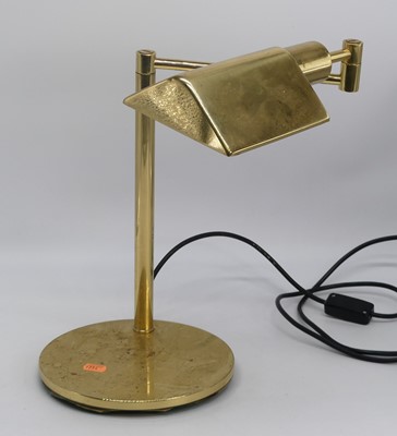 Lot 76 - A brass adjustable desk lamp, height 37cm