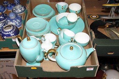 Lot 83 - A Wedgwood turquoise glazed part tea and...