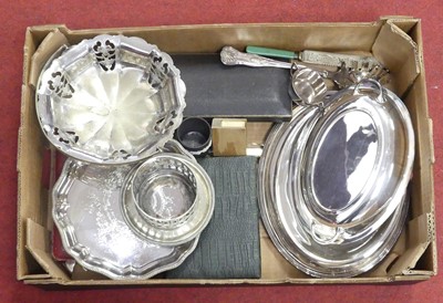 Lot 98 - A box of silver plated items, to include...