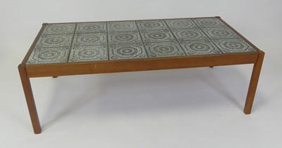 Lot 489 - A 1960s Danish teak and tile top inset...