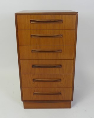 Lot 469 - A 1960s G-Plan Fresco teak narrow chest of six...