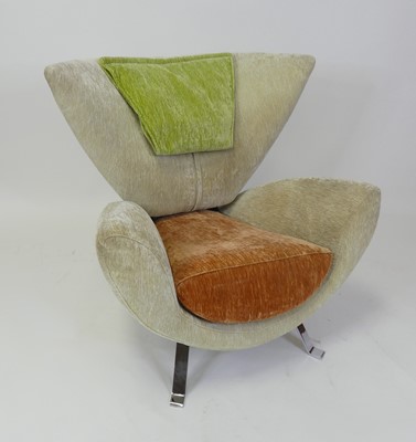 Lot 523 - Giorgio Saporiti - an 'Ambra' chair, fabric...