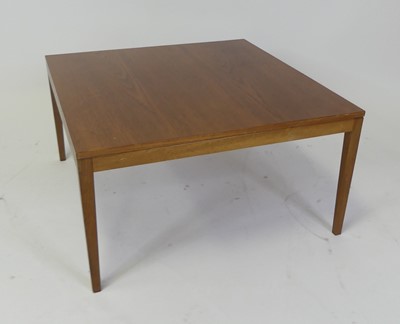 Lot 468 - A 1960s Danish teak square low coffee table,...