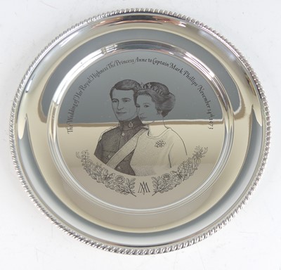 Lot 194 - A cased silver Royal Wedding plate...