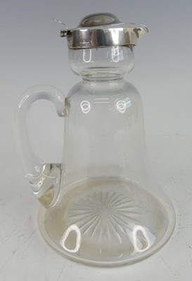 Lot 158 - A 1930s cut glass and silver topped wine...