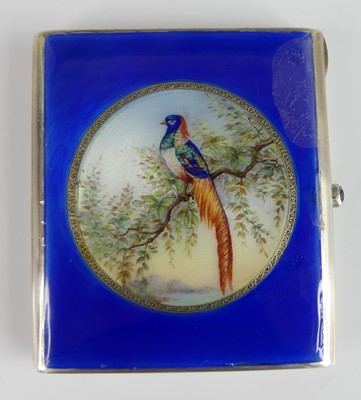 Lot 179 - An Art Deco silver-gilt and enamel cigarette...