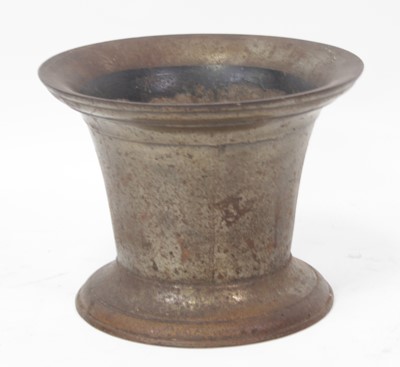 Lot 2696 - A bronze mortar, of good size and undecorated...