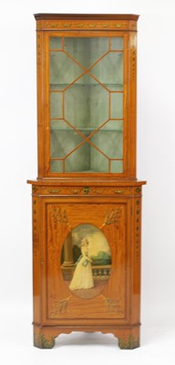 Lot 2718 - A Sheraton Revival painted satinwood...