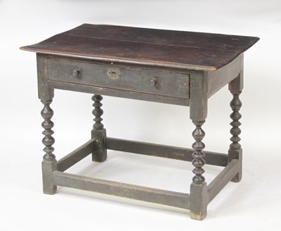 Lot 2733 - A circa 1700 joined oak single drawer side...