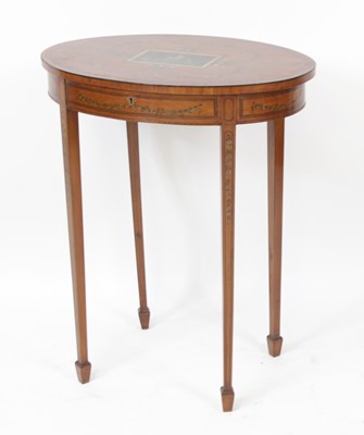 Lot 2721 - A Sheraton Revival painted satinwood...