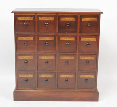 Lot 2683 - A mahogany chemist's chest, arranged as four...