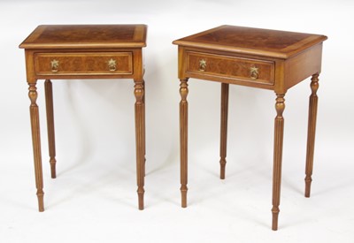 Lot 2731 - A pair of walnut and figured walnut single...