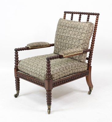 Lot 2729 - A Victorian rosewood bobbin turned armchair,...