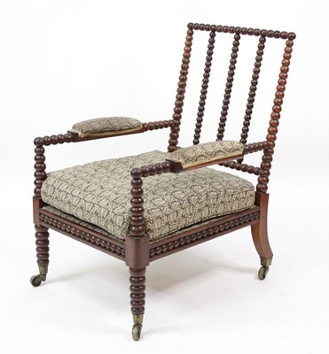 Lot 2729 - A Victorian rosewood bobbin turned armchair,...
