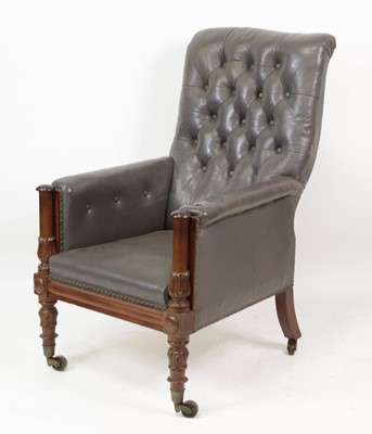 Lot 2682 - A William IV mahogany library chair, the whole...