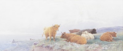 Lot 2622 - Thomas Rowden (1842-1926)- Cattle resting on...