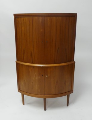 Lot 490 - A 1960s Danish teak curved freestanding...