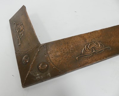 Lot 430 - An Art Nouveau copper fire fender, of...