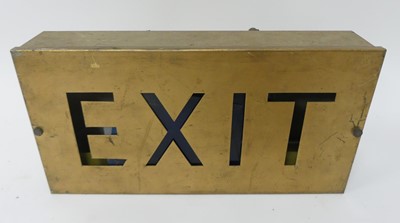 Lot 261 - A 1950s lacquered brass theatre 'EXIT'...