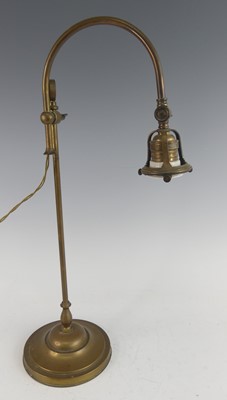 Lot 249 - A 1920s brass adjustable desk lamp, with...