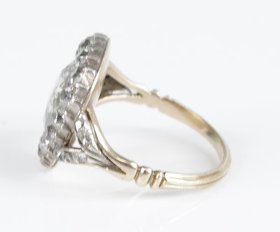 Lot 2138 - A George III yellow metal diamond cluster ring,...