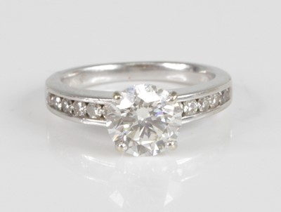 Lot 2400 - A contemporary white metal diamond solitaire...