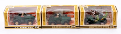 Lot 1677 - Britains Military Vehicles group of 3...