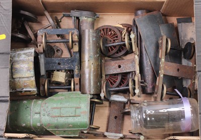 Lot 46 - 4 trays of mixed steam spares, part built...