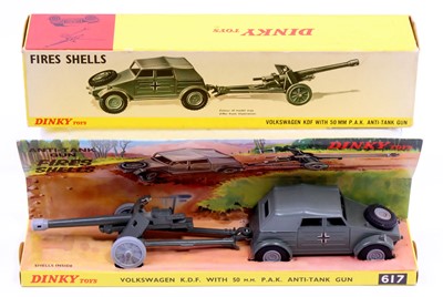 Lot 1126 - Dinky Toys No. 617 VW KDF and 50mm gun,...