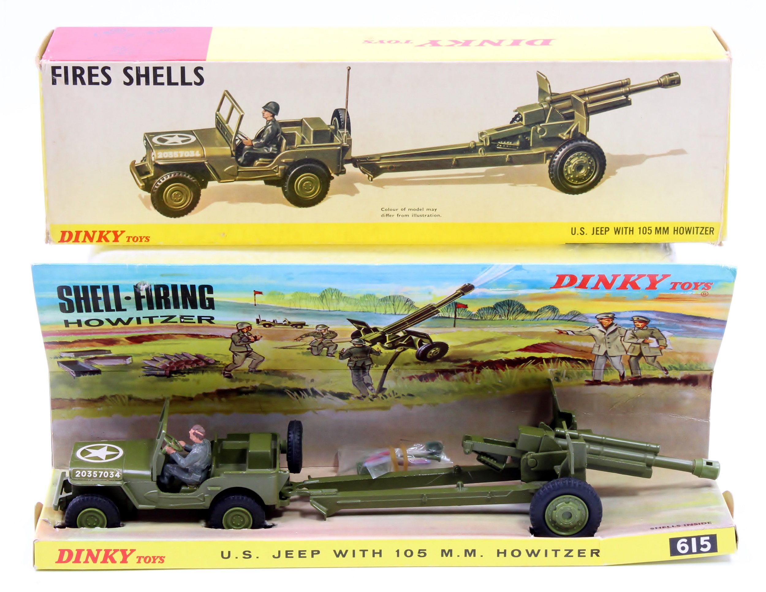 Lot 1125 Dinky Toys No. 615 US Jeep with 105mm