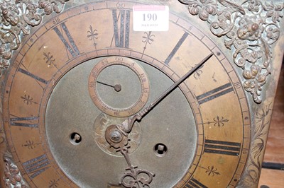 Lot 190 - An 18th century brass long case clock dial and...