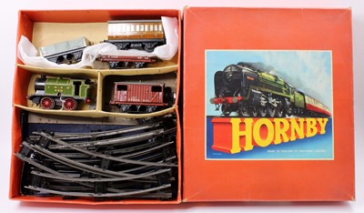 Lot 217 - Small Hornby 0 Gauge collection contained in...