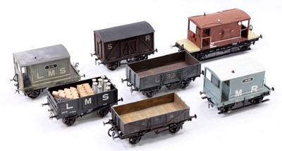 Lot 239 - Seven kit built goods wagons: Three goods...