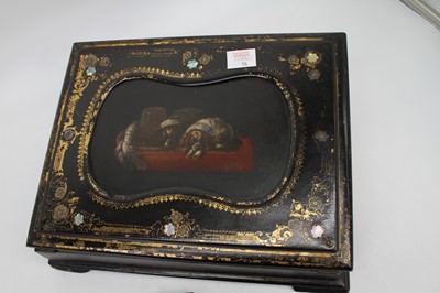 Lot 56 - A Victorian gilt and mother of pearl decorated...