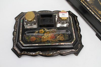 Lot 56 - A Victorian gilt and mother of pearl decorated...